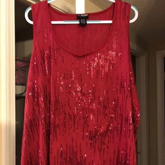 Lane Bryant Tops - Lane Bryant Sequenced Red Tank Top